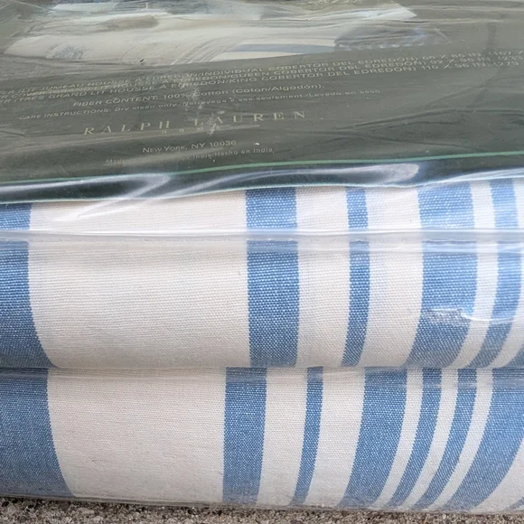new RALPH LAUREN catalina island striped duvet full queen